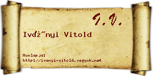 Iványi Vitold névjegykártya