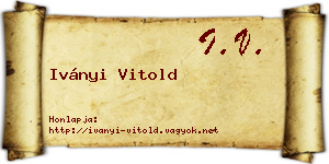 Iványi Vitold névjegykártya